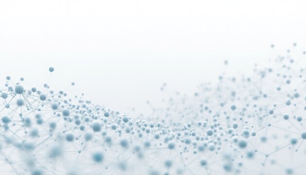 Abstract digital network mesh with floating glowing spheres and lines technology connection abstract communication background structure information internet geometric molecular software