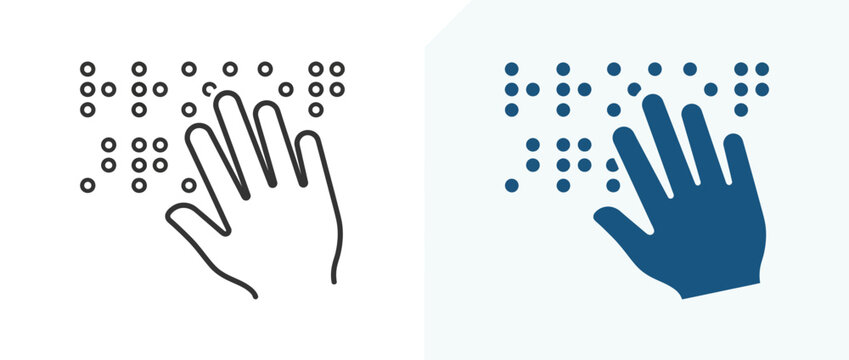 Hand Reading Braille Dots - Tactile Communication for Visually Impaired