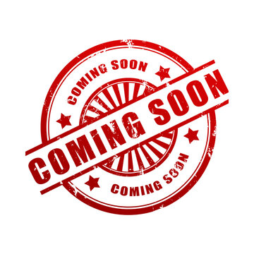 Coming Soon Sale Badge in Retro Grunge Rubber Stamp Style
