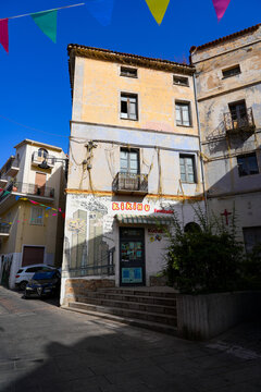 Street mural painting in Orgosolo, Sardinia, Italy
