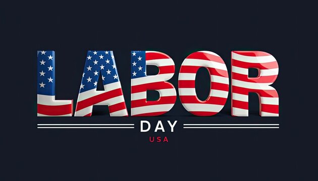 Labor Day U S A American Flag Text patriotic holiday