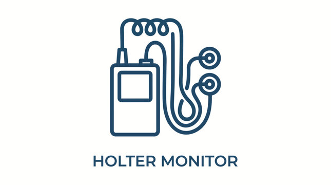 Holter Monitor Device Line Icon