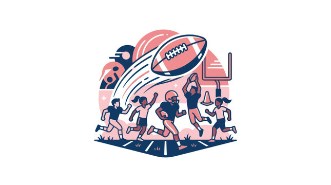 American Football Player in Action.