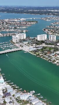 Saint Pete Beach At Saint Petersburg In Florida United States. Beach Landscape. Downtown District. Stunning Cityscape. Saint Pete Beach At Saint Petersburg In Florida United States. Nature Panoramic.