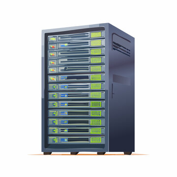 Data center server rack stack for cloud computing and enterprise storage