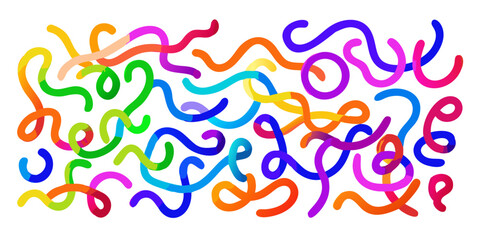 Fototapeta premium a collection of colorful squiggly and looping lines on black background abstract art vector illustration artistic