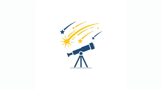 Telescope observing stars and comets in night sky, astronomy, science, discovery, exploration