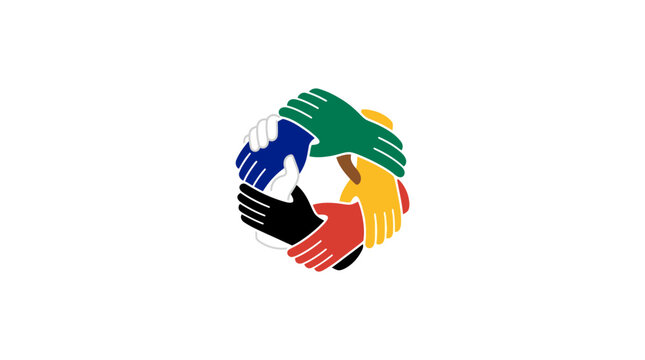 Diverse Hands Circle Unity Symbol