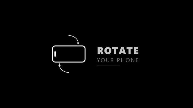 mobile phone screen rotate your phone on black background