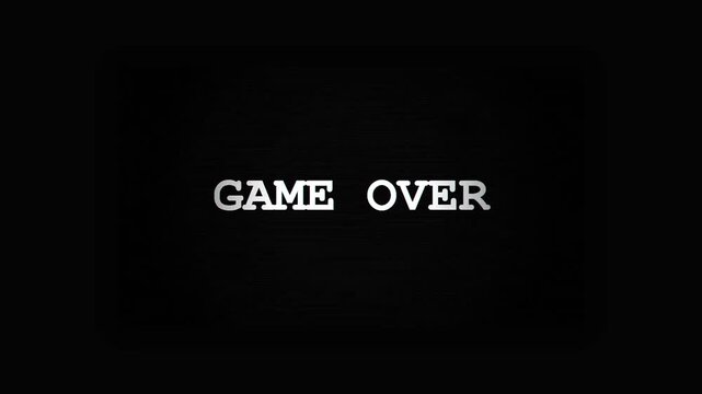 Retro Glitch Game Over Screen Animation - 4K Video Background