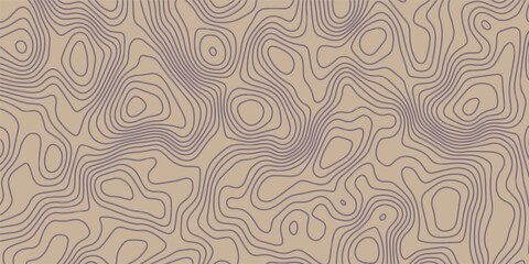 Topographic map background, beige terrain illustration, contour lines design, geographic pattern © SELIM