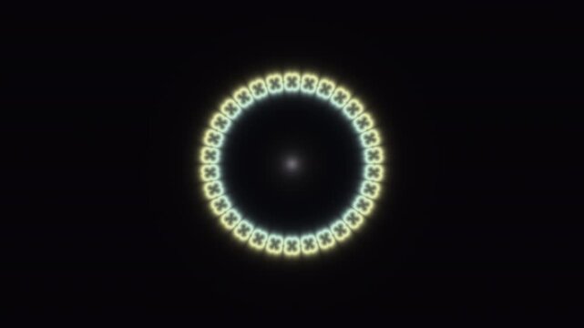 Colorful circular pattern on dark background with glowing effect