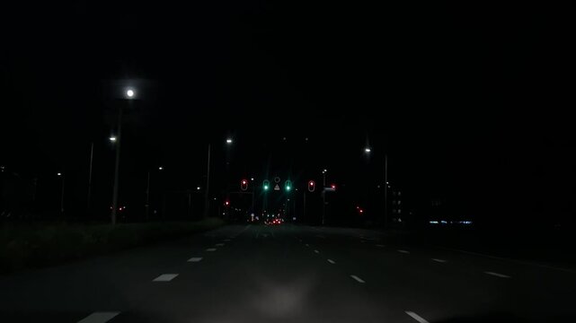 POV Night Driving in Amsterdam Suburb Amstelveen Netherlands &ndash; POV Night Driving in Amsterdam