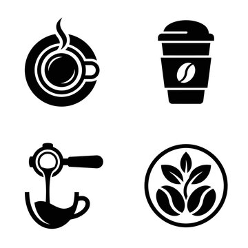 Coffee Beans and Coffee Drinks Symbols.