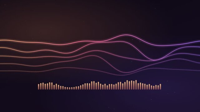 Glowing Audio Spectrum Sound Wave Visualizer Motion Background Loop