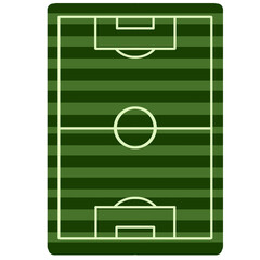 football field with green grass. Top view of soccer field. Football field graphic design, perfect for education or examples. Soccer or football field set with strategy game plan. © Shantika