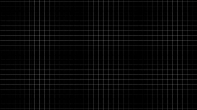Abstract black grid paper background with subtle white graph lines pattern seamless loop