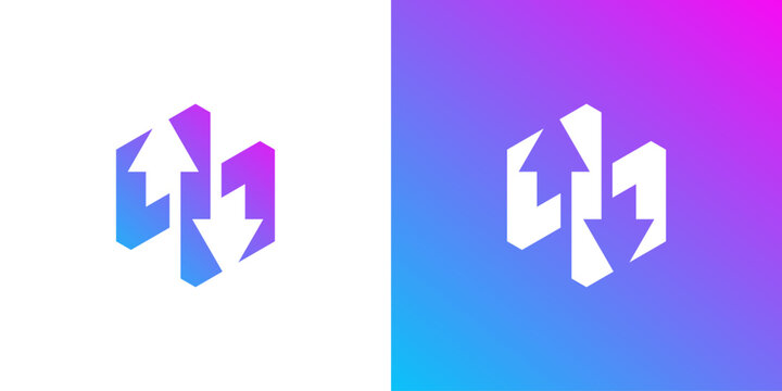 logo design infinity and arrow, design vector icon idea