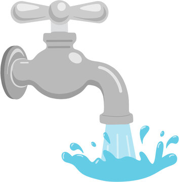 water flowing from faucet