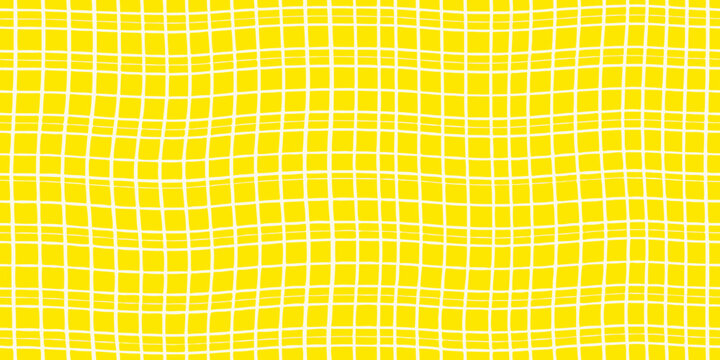 wavy grid pattern on yellow background lines curved abstract geometric design modern artistic visual effect deformation