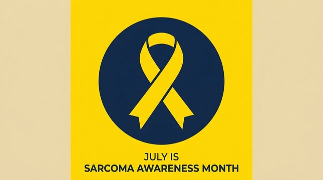 July 15 sarcoma awareness month educational graphic on beige background