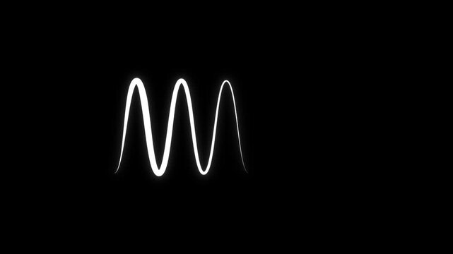 Neon audio waveform tracer line looping smoothly on black background