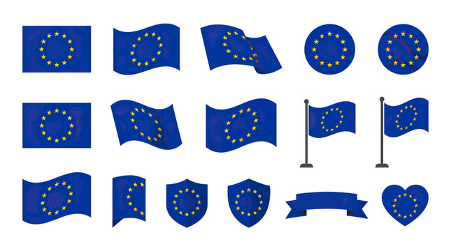 European Union Flags Collection: Symbols of Unity and Europe