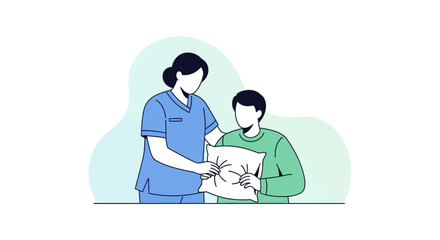 Fototapeta premium Healthcare Professional Assisting Patient with Pillow