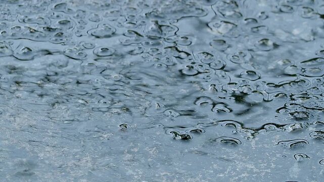 Rain on floor wall cement street, effect storm fall rainy absatract nature spash on grey concrete, blur drop water background, environment ecosystem or broken heart concept.