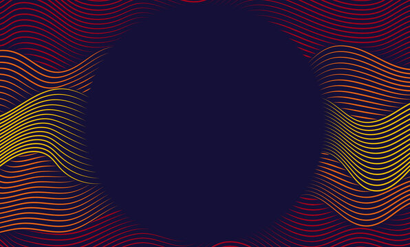 Abstract Wavy Line Background with Central Circular Copy Space