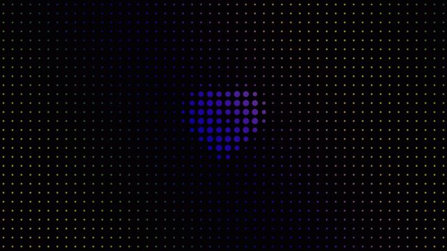 Colorful dot pattern with a heart shape in the center