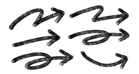 Fototapeta premium Doodle Style Arrow Set Isolated on transparent background