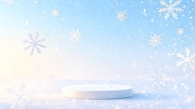 Luxury Winter Sale Product Display Podium Background