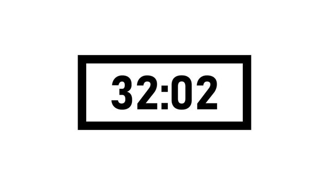 35 Minute Digital Countdown Timer with six segments showing decreasing time against a clean black and white background