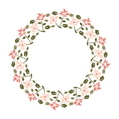 Obraz premium DECORATIVE ART FLORAL 275, PINK FLOWERS BORDER OR FRAME BACKGROUND ILLUSTRATION