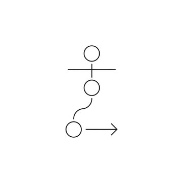 Simple flow chart diagram with circles and arrow