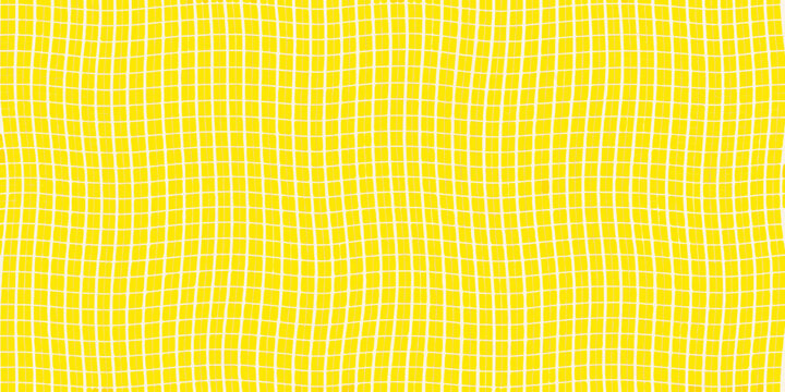 wavy grid pattern on yellow background lines waves abstract geometric design modern artistic visual effect deformation