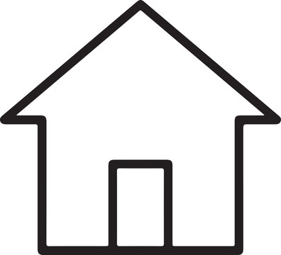 Home Button Icon Outline House Shape Navigation Vector UI