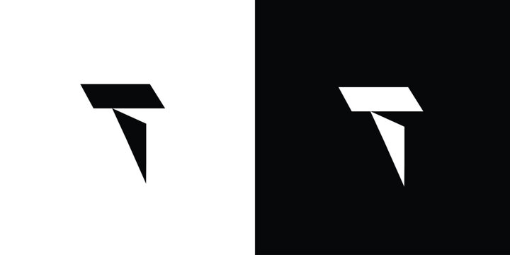 Modern and strong letter T initials logo design