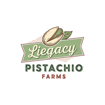 Legacy pistachio farms vintage food label.