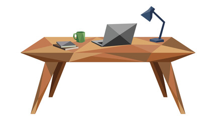 Fototapeta premium Wooden Office Desk Setup.