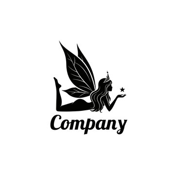 Fairy silhouette holding a star magic brand logo.