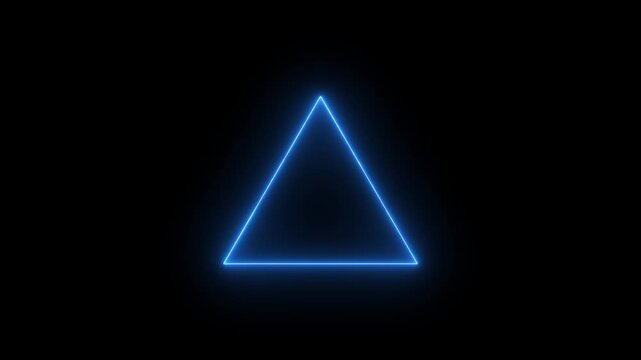 triangle animation on transparent background. glowing triangle motion animation. digital elements triangle icon. smooth neon glowing triangle video with alpha channel in 4k
