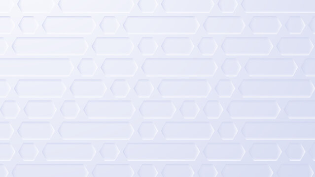 White Abstract Neumorphic Geometric Background with Hexagon Pattern Wall