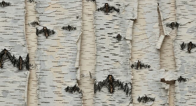 Closeup of birch tree bark texture.