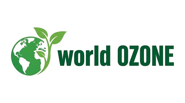 World ozone day environmental awareness graphic with green globe and leaves