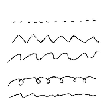 Hand-drawn doodle line set sketch for decorative accents