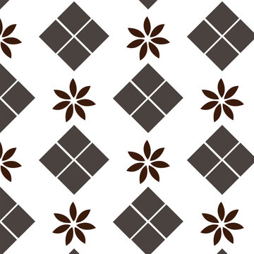 abstract seamless simple box and flower pattern background design. 