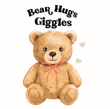 Soft toy Teddy bear isolated white background 
