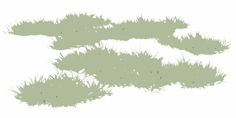 natural scattered grass clusters with varying density on white background vegetation botanical plant flora green transparent vector illustration pattern design landscape © Rita